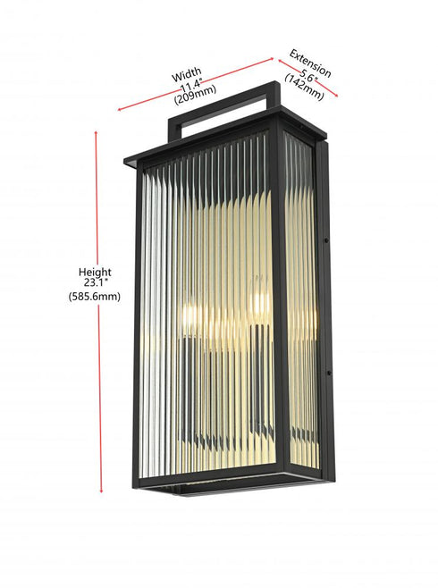 Elegant Lighting Kannon 11.5 inch Outdoor Wall Sconce in Black Model: OD513W23BK