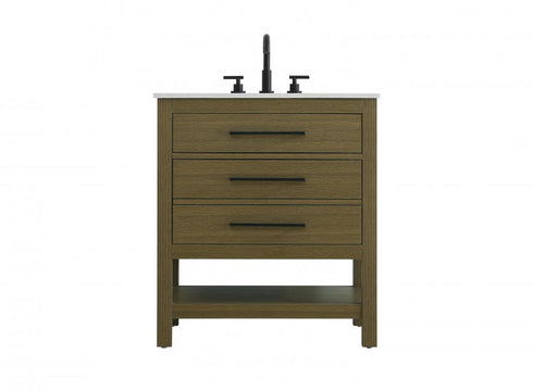 Elegant Lighting Karson Vanity Cabinet 2DW 30 Inch W x 22 Inch D x 34 Inch H in Chestnut Brown Model: VF60530MCB