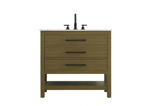 Elegant Lighting Karson Vanity Cabinet 2DW 36 Inch W x 22 Inch D x 34 Inch H in Chestnut Brown Model: VF60536MCB