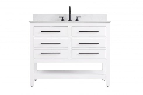Elegant Lighting Karson Vanity Cabinet 4DW 42 Inch W x 22 Inch D x 34 Inch H in Chestnut Brown Model: VF60542MCB