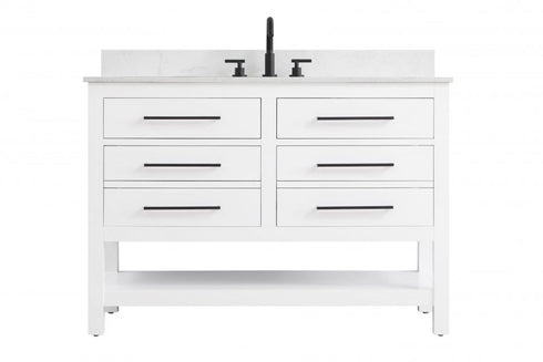 Elegant Lighting Karson Vanity Cabinet 4DW 48 Inch W x 22 Inch D x 34 Inch H in Chestnut Brown Model: VF60548MCB