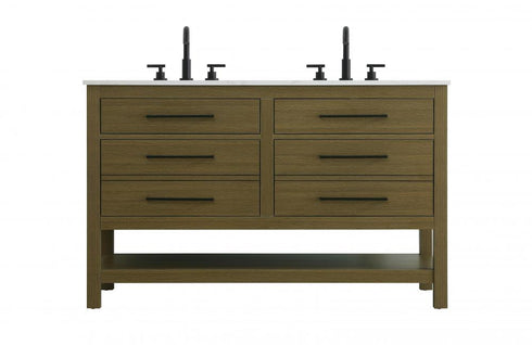 Elegant Lighting Karson Vanity Cabinet 4DW 54 Inch W x 22 Inch D x 34 Inch H in Chestnut Brown Model: VF60554DMCB