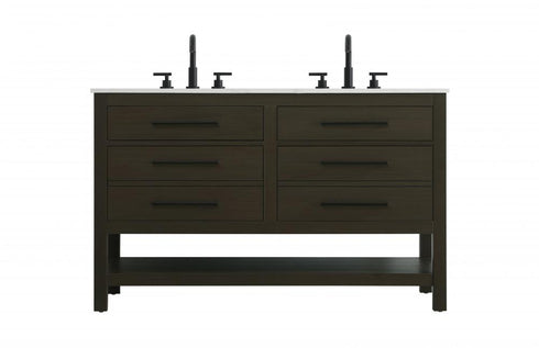 Elegant Lighting Karson Vanity Cabinet 4DW 54 Inch W x 22 Inch D x 34 Inch H in Chestnut Brown Model: VF60554DMCB
