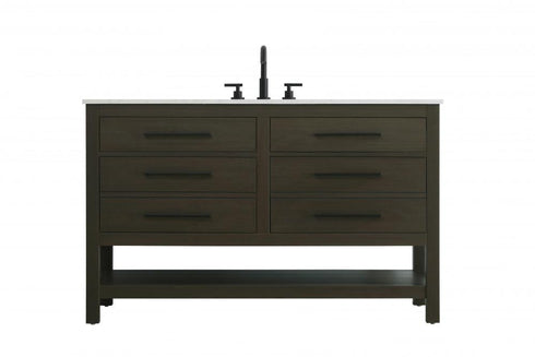 Elegant Lighting Karson Vanity Cabinet 4DW 54 Inch W x 22 Inch D x 34 Inch H in Chestnut Brown Model: VF60554DMCB