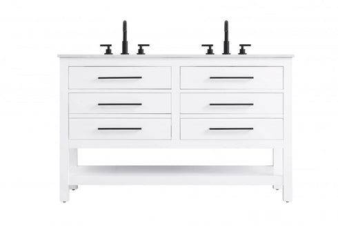 Elegant Lighting Karson Vanity Cabinet 4DW 54 Inch W x 22 Inch D x 34 Inch H in Chestnut Brown Model: VF60554DMCB