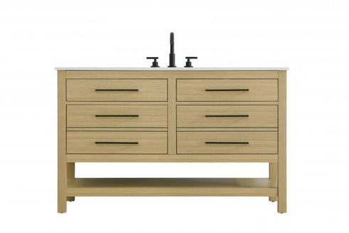 Elegant Lighting Karson Vanity Cabinet 4DW 54 Inch W x 22 Inch D x 34 Inch H in Chestnut Brown Model: VF60554DMCB