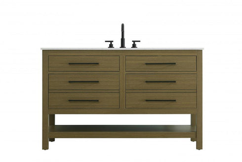 Elegant Lighting Karson Vanity Cabinet 4DW 54 Inch W x 22 Inch D x 34 Inch H in Chestnut Brown Model: VF60554DMCB