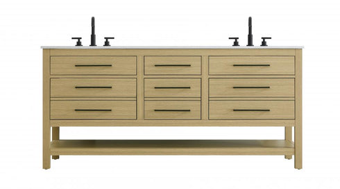 Elegant Lighting Karson Vanity Cabinet 6Dw 72 Inch W x 22 Inch D x 34 Inch H in Chestnut Brown Model: VF60572DMCB