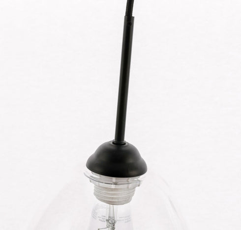 Elegant Lighting Kason 3 light in Black and Clear glass pendant Model: LD5032D36BK