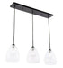 Elegant Lighting Kason 3 light in Black and Clear glass pendant Model: LD5032D36BK