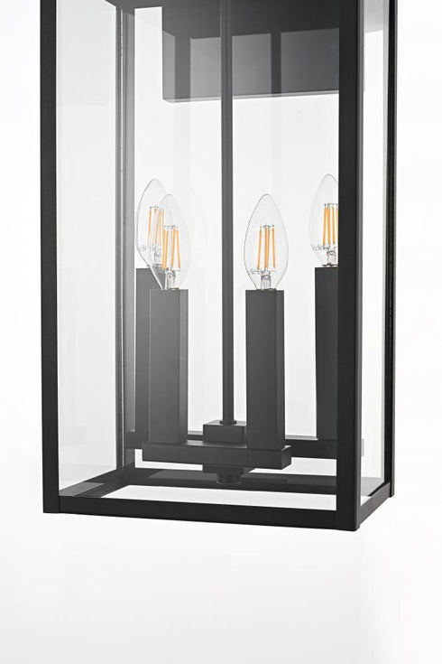 Elegant Lighting Kaysen 11 inch Outdoor Wall Sconce in Black Model: OD501W21BK