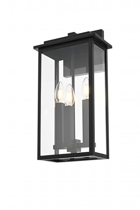 Elegant Lighting Kaysen 9 inch Outdoor Wall Sconce in Black Model: OD501W18BK