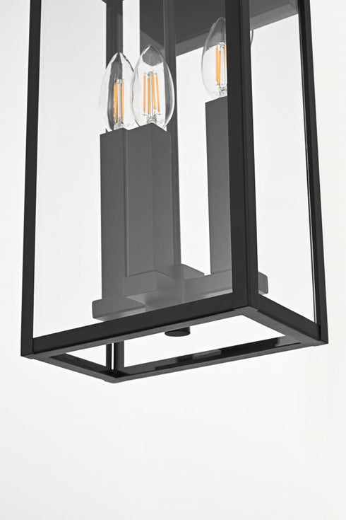 Elegant Lighting Kaysen 9 inch Outdoor Wall Sconce in Black Model: OD501W18BK