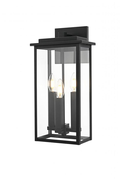 Elegant Lighting Kaysen 9 inch Outdoor Wall Sconce in Black Model: OD501W18BK