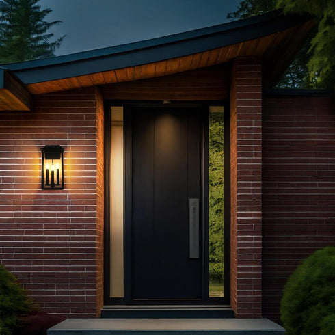 Elegant Lighting Kaysen 9 inch Outdoor Wall Sconce in Black Model: OD501W18BK