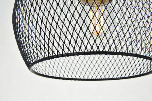 Elegant Lighting Keller 1 Light in Black Pendant Model: LD2248BK