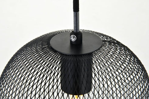 Elegant Lighting Keller 1 Light in Black Pendant Model: LD2248BK