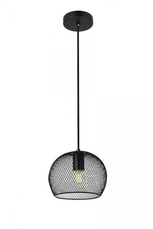 Elegant Lighting Keller 1 Light in Black Pendant Model: LD2248BK