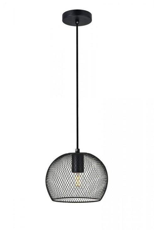 Elegant Lighting Keller 1 Light in Black Pendant Model: LD2249BK