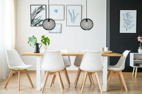 Elegant Lighting Keller 1 Light in Black Pendant Model: LD2249BK
