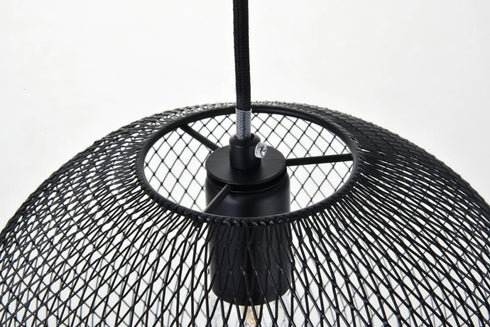 Elegant Lighting Keller 1 Light in Black Pendant Model: LD2250BK