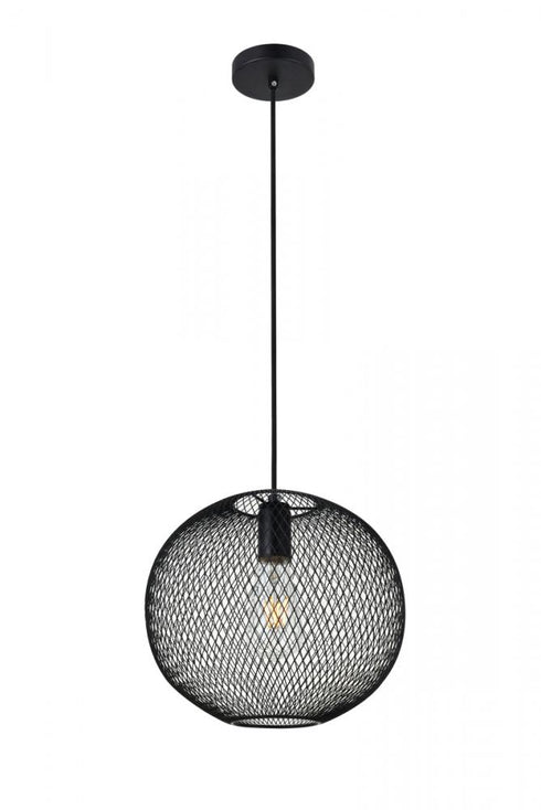 Elegant Lighting Keller 1 Light in Black Pendant Model: LD2250BK