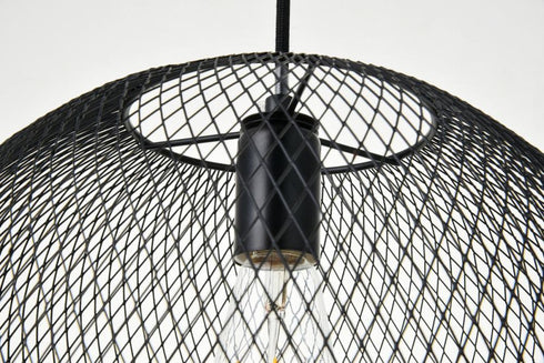 Elegant Lighting Keller 1 Light in Black Pendant Model: LD2251BK