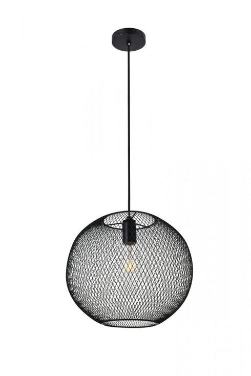 Elegant Lighting Keller 1 Light in Black Pendant Model: LD2251BK
