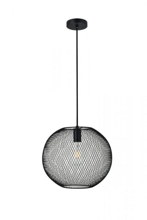 Elegant Lighting Keller 1 Light in Black Pendant Model: LD2251BK