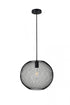Elegant Lighting Keller 1 Light in Black Pendant Model: LD2251BK