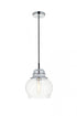 Elegant Lighting Kenna 1 Light Black Pendant With Clear Glass in Black and Clear Finish Model: LD2252BK