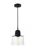 Elegant Lighting Kenna 1 Light Black Pendant With Clear Glass in Black and Clear Finish Model: LD2253BK