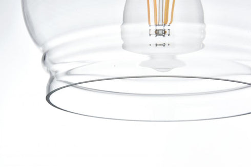 Elegant Lighting Kenna 8 inch Pendant Clear Shade in Satin Gold in Satin Gold and Clear Finish Model: LD2252SG