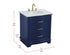 Elegant Lighting Knox Vanity Cabinet 30 Inch W x 22 Inch D x 34 Inch H blue Model: VF10230BL