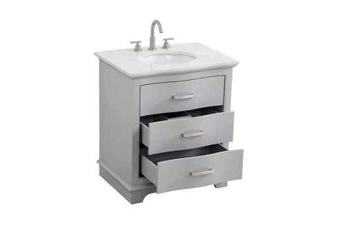 Elegant Lighting Knox Vanity Cabinet 30 Inch W x 22 Inch D x 34 Inch H grey Model: VF10230GR