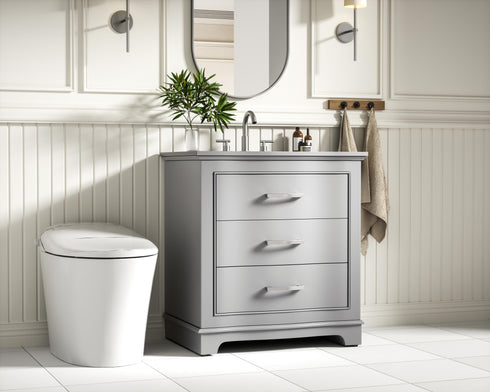 Elegant Lighting Knox Vanity Cabinet 30 Inch W x 22 Inch D x 34 Inch H grey Model: VF10230GR