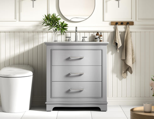 Elegant Lighting Knox Vanity Cabinet 30 Inch W x 22 Inch D x 34 Inch H grey Model: VF10230GR