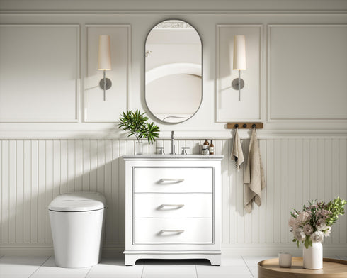 Elegant Lighting Knox Vanity Cabinet 30 Inch W x 22 Inch D x 34 Inch H white Model: VF10230WH