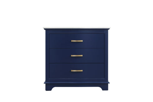 Elegant Lighting Knox Vanity Cabinet 36 Inch W x 22 Inch D x 34 Inch H blue Model: VF10236BL
