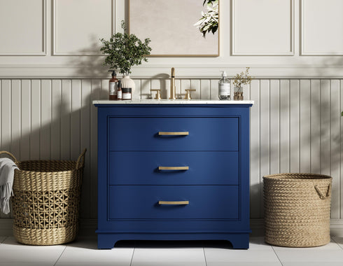 Elegant Lighting Knox Vanity Cabinet 36 Inch W x 22 Inch D x 34 Inch H blue Model: VF10236BL