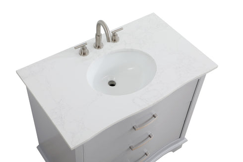 Elegant Lighting Knox Vanity Cabinet 36 Inch W x 22 Inch D x 34 Inch H grey Model: VF10236GR
