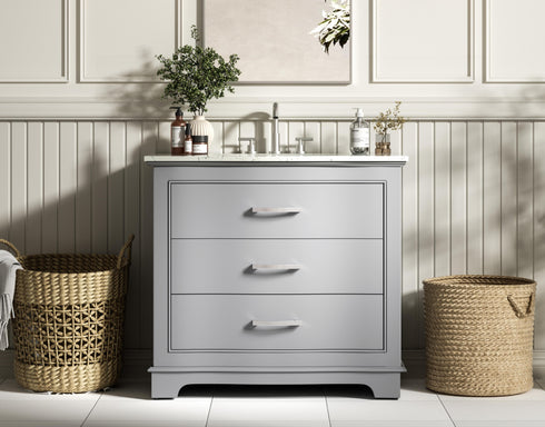 Elegant Lighting Knox Vanity Cabinet 36 Inch W x 22 Inch D x 34 Inch H grey Model: VF10236GR