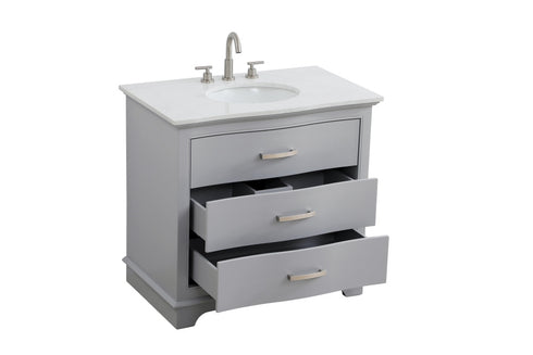 Elegant Lighting Knox Vanity Cabinet 36 Inch W x 22 Inch D x 34 Inch H grey Model: VF10236GR