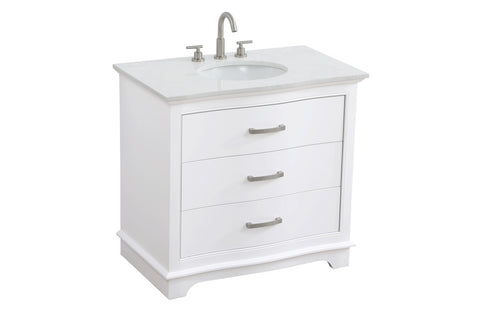Elegant Lighting Knox Vanity Cabinet 36 Inch W x 22 Inch D x 34 Inch H white Model: VF10236WH