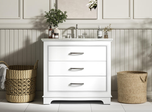 Elegant Lighting Knox Vanity Cabinet 36 Inch W x 22 Inch D x 34 Inch H white Model: VF10236WH