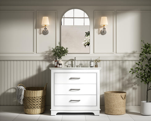 Elegant Lighting Knox Vanity Cabinet 36 Inch W x 22 Inch D x 34 Inch H white Model: VF10236WH