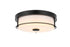 Elegant Lighting Kolson 1 Light Flush Mount D12 Inch H4 Inch LED 18 Watt 3CCT in Black Model: LD304F12BK
