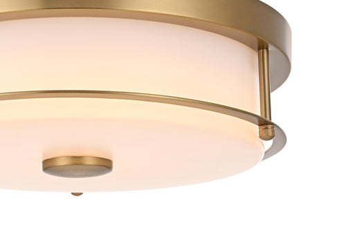 Elegant Lighting Kolson 1 Light Flush Mount D12 Inch H4 Inch LED 18 Watt 3CCT in Satin Gold Model: LD304F12SG