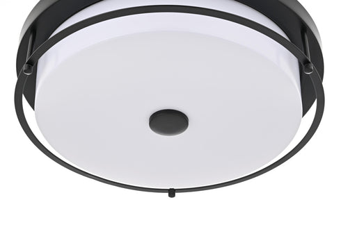 Elegant Lighting Kolson 1 Light Flush Mount D16 Inch H4 Inch LED 24 Watt 3CCT in Black Model: LD304F16BK