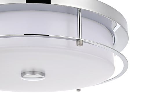 Elegant Lighting Kolson 1 Light Flush Mount D16 Inch H4 Inch LED 24 Watt 3CCT in Chrome Model: LD304F16C